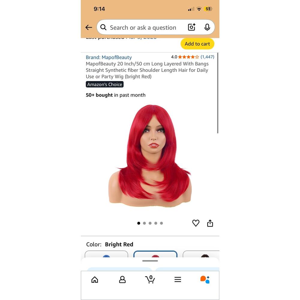 Red Layered Wig